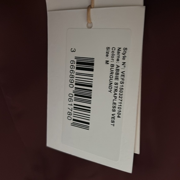 NWT The Frankie Shop Abbie Strapless Top in Burgundy - Picture 5 of 7